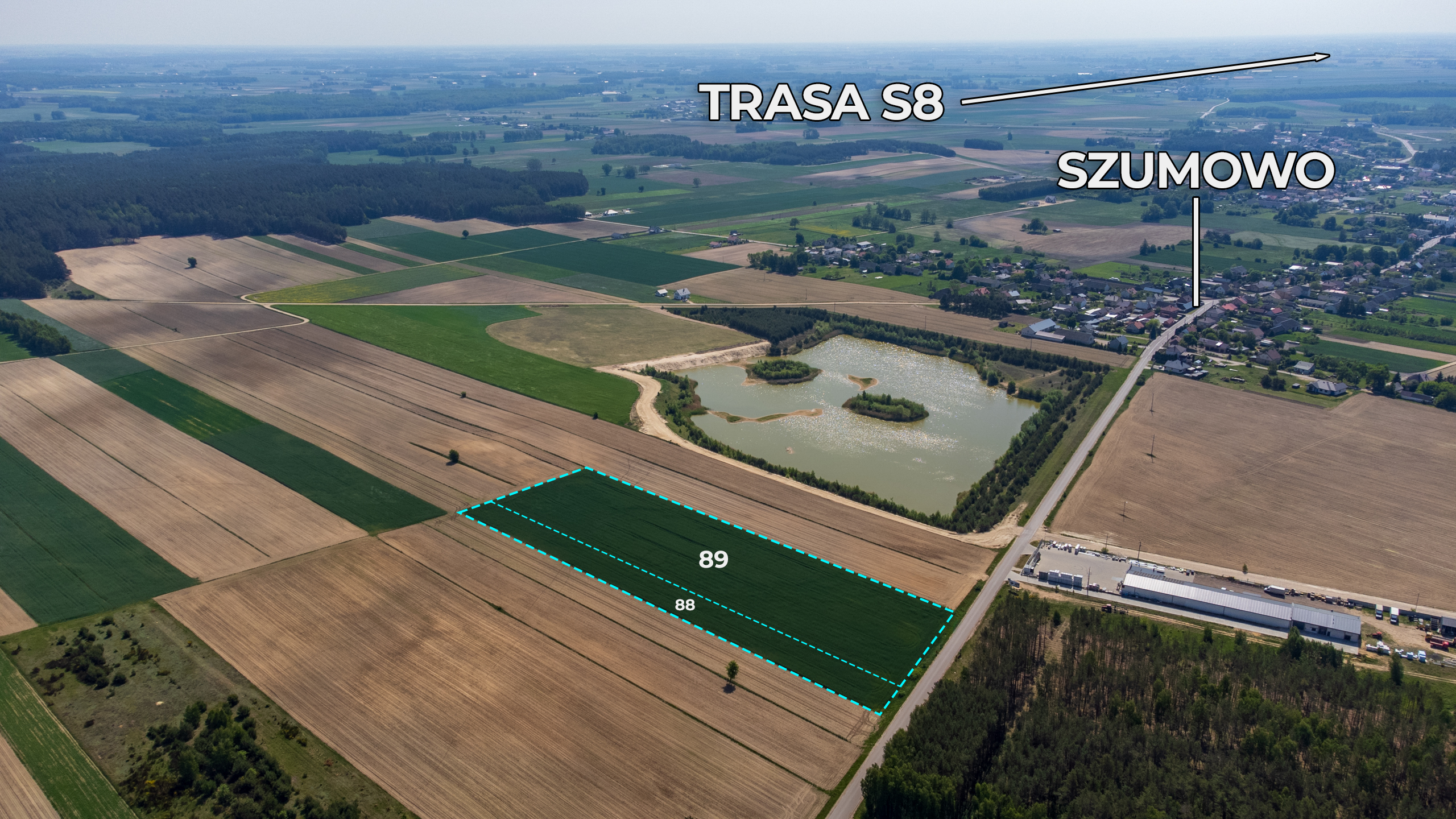Działka inwestycyjna z MPZP pod zabudowę mieszkaniową 5 824 m² Szumowo